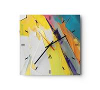 Horloge Décorative Moderne Carrée 40x40 cm Abstrait Art - 4871