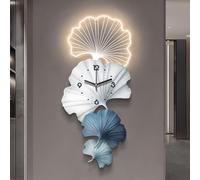 Horloge décorative Murale 3D, Alimentation Secteur, Sculpture Murale Lumineuse, Horloge Suspendue silencieuse de Luxe pour la décoration du Salon (Bleu 35 x 80 cm / 13,8 x 31,5 Pouces)
