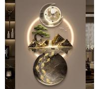 Horloge décorative Murale 3D avec lumière LED, Alimentation Secteur, Horloge Murale d'art Moderne, Lampe Murale, décoration Murale Moderne pour Salon, Chambre, Bureau, entrée (Stylle D 23,62