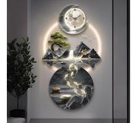 Horloge décorative Murale 3D avec lumière LED, Alimentation Secteur, Horloge Murale d'art Moderne, Lampe Murale, décoration Murale Moderne pour Salon, Chambre, Bureau, entrée (Style F 27,55*