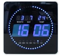 UNiLUX 400124566 Horloge murale LED FLO LED avec date/température noir(S)