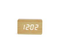 LIVOO RV150BC - Horloge digitale aspect bois - Affichage LED blanc - Fonctions horloge, réveil, calendrier, thermomètre