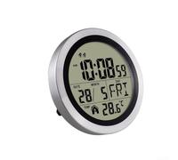 Horloge Digitale Multifonction avec Température et Calendrier - Plastique Gris Foncé Support Pliable