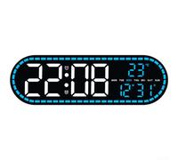 Horloge Digitale Mural Grand Écran 25cm(B) | pour affichage clair heure date température, lecture pour facile, pour idéal pour chambre à coucher, design moderne
