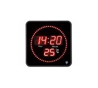 Horloge digitale radio-pilotée ROUGE avec température
