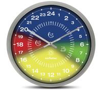 Horloge double cadran 24h ø 30 cm - éducative noir blanc