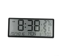 Horloge électronique écran LCD date année température humidité (noir) | Grand LCD, vision claire, heure, date, année, température, humidité, lumineux, lisible à distance