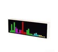 Horloge électronique LED avec visualisation dynamique de la musique et affichage précis de l'heure dans un boîtier ABS compact (blanc)
