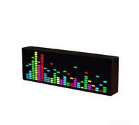 Horloge électronique LED avec visualisation dynamique de la musique et affichage précis de l'heure dans un boîtier ABS compact (noir)