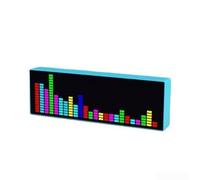 Horloge électronique LED avec visualisation dynamique de la musique et affichage précis de l'heure dans un boîtier ABS compact (bleu)