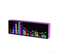 Horloge électronique LED avec visualisation dynamique de la musique et affichage précis de l'heure dans un boîtier ABS compact (violet)