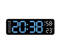 Horloge électronique LED murale et de bureau, affichage de l'heure, date, température, double réveil, moderne, grand écran