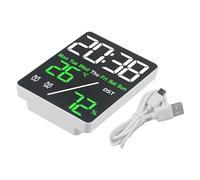 Horloge électronique multifonctionnelle avec réglage simple de la température et de l'humidité (vert + blanc)
