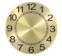 Horloge en aluminium pour cadran 243 mm pour horloges à mouvement à quartz avec chiffres arabes et film de protection pré-appliqué (doré)