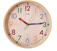 Horloge en bois pour chambre d'enfant, style moderne, chambre de fille/garçon, sans tic-tac, 30 cm