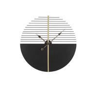Mauro Ferretti Horloge murale Glam Stick métal 60 x 4,5 cm noir et or