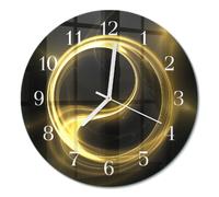 Horloge En Verre - fi30 cm - Cercle d'abstraction - Aiguilles blanches