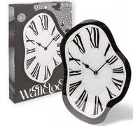 Horloge en verre surréaliste, 22 x 33 cm, horloge murale discrète pour le salon et le bureau