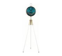 Horloge grand-père Horloge sur pied en métal trépied Quartz silencieux | Mouvement for le salon(Blanc)