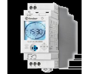 Horloge hebdomadaire digitale 1 inverseur 16A 110 à 230V AC/DC, NFC - FINDER - 125182300000