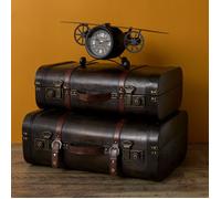 Horloge - HOME DECO FACTORY - Avion Vintage - Décorative - Noire