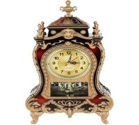 Horloge,horloge murale de table de style européen avec détails ornés et finition vintage,horloge de cheminée antique -marron rouge