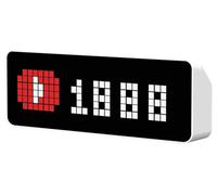 Horloge intelligente Pixeluhr - TC001 - Horloge de bureau - Compteur de followers YouTube - Messages pixelisés - Alimentation USB