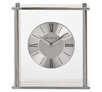 Horloge Kaminsims, argentée, carrée, mouvement à quartz, métal, 17,5 cm