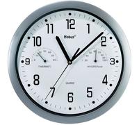 Horloge - LESHP - sans fil avec thermomètre et hygromètre - Gris - Intérieur - Décoration murale