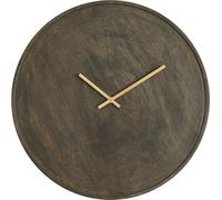 Horloge Light & Living VETI en bois brun foncé et or – Ø41 cm