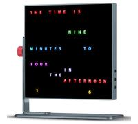 Horloge lumineuse à LED avec 9 modes d'affichage, connecteur USB-C, en aluminium, de couleur noire