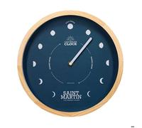 Horloge Lunaire Deep Sea St Martin 30 cm - Bois Naturel - Cycle Lunaire 27,5 Jours - Quartz Silencieux - Caribbean Clock