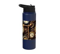 Horloge mécanique mécanique style industriel vintage steampunk Stainless Steel Insulated Water Bottle