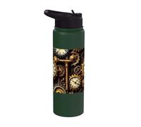 Horloge mécanique mécanique style industriel vintage steampunk Stainless Steel Insulated Water Bottle