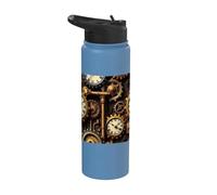 Horloge mécanique mécanique style industriel vintage steampunk Stainless Steel Insulated Water Bottle