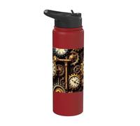 Horloge mécanique mécanique style industriel vintage steampunk Stainless Steel Insulated Water Bottle