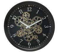 Horloge mécanique noire, métal Diamètre 37 cm Atmosphera - -