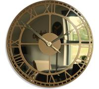 Horloge métallique avec reflet doré pour salon, chambre à coucher, bureau, diamètre 50 cm, design moderne