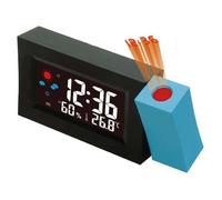 Horloge météo intelligente avec projection, écran LCD couleur, réveil, température, alarme sonore, calendrier, affichage 12/24H