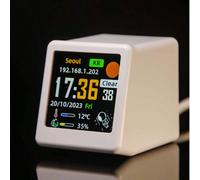 Horloge météo mini de bureau super intelligente avec affichage multifonction des conditions météorologiques, de la température et de l'humidité, de la date et de l'heure, avec animation cadeau ABS