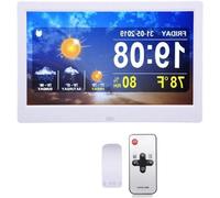Horloge météo numérique avec Wi-Fi, calendrier d'alarme de 10 pouces avec télécommande, affichage de la température, de l'humidité et de la musique