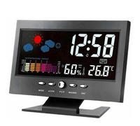 Horloge météo numérique intelligente - Thermomètre et hygromètre sans fil - Réveil grand écran avec calendrier