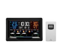 Horloge Météo sans Fil Intelligente WiFi, Thermomètre Intérieur Extérieur, Pression Barométrique, Alertes Vent-gel, pour Prévisions Quotidiennes et 4 Jours, Matériau ABS, Heure