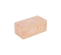 Horloge miroir à chargement sans fil Qi à 75% avec horloge de table à contrôle sonore numérique - Bamboo