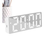 Horloge miroir de bureau | Réveil de bureau électronique à LED avec miroir, réveil lumineux, décoration d'intérieur moderne, avec date et température, décoration de table pour chambre à coucher, salon