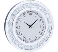 Horloge miroir élégante Fioren - Argent - Horloge murale ronde - 60?cm - Sans éclairage - Salon