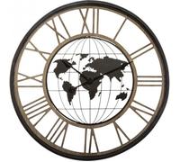 Horloge ""Monde"", métal Diamètre 67 cm Atmosphera