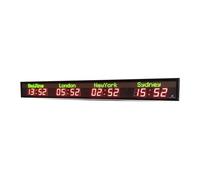 Horloge mondiale à affichage numérique LED, 2.3 pouces, 4 districts, horloge mondiale multi-fuseaux horaires for les entreprises multinationales