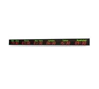 Horloge mondiale numérique LED 20W, horloge multi-fuseaux horaires en alliage d'aluminium avec longueur d'onde 620-625nm for banque d'hôtel(4 cities)