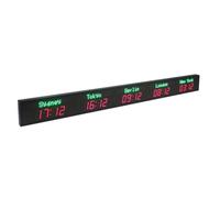 Horloge mondiale numérique LED de 2.3 pouces, horloge électronique multi-fuseaux horaires avec longueur d'onde 620-625NM for banque d'hôtel